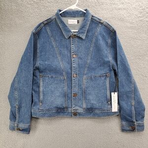 Parker Smith Utility Jacket Ellington Womens Size XL NWT Denim Jean Jacket Blue